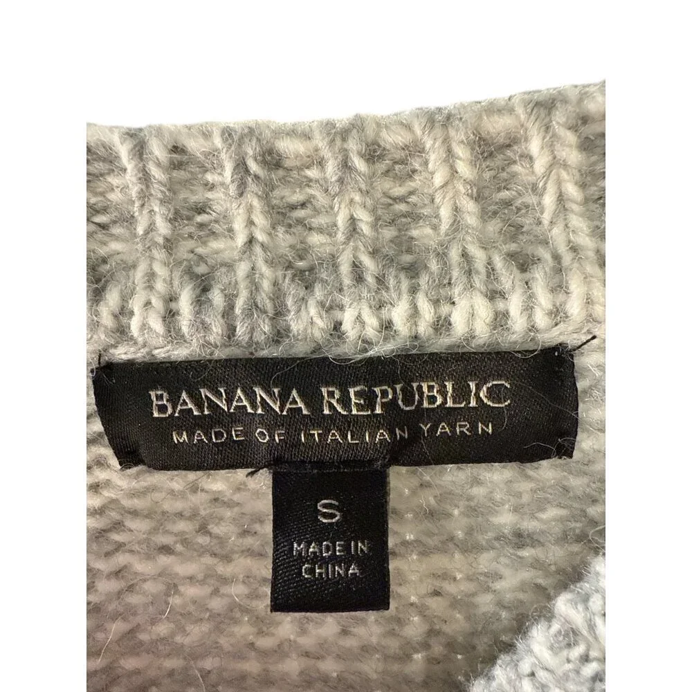 Banana Republic Fair Isle Black Wool Alpaca Blend Sweater Size S Pre-owned EUC